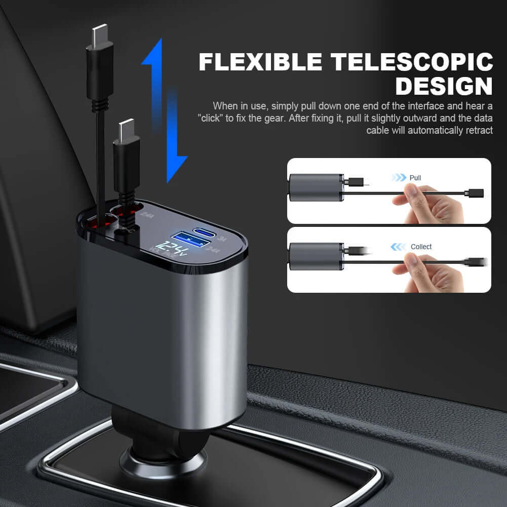 Retractable in car charger from gadgets and gizmos 1985