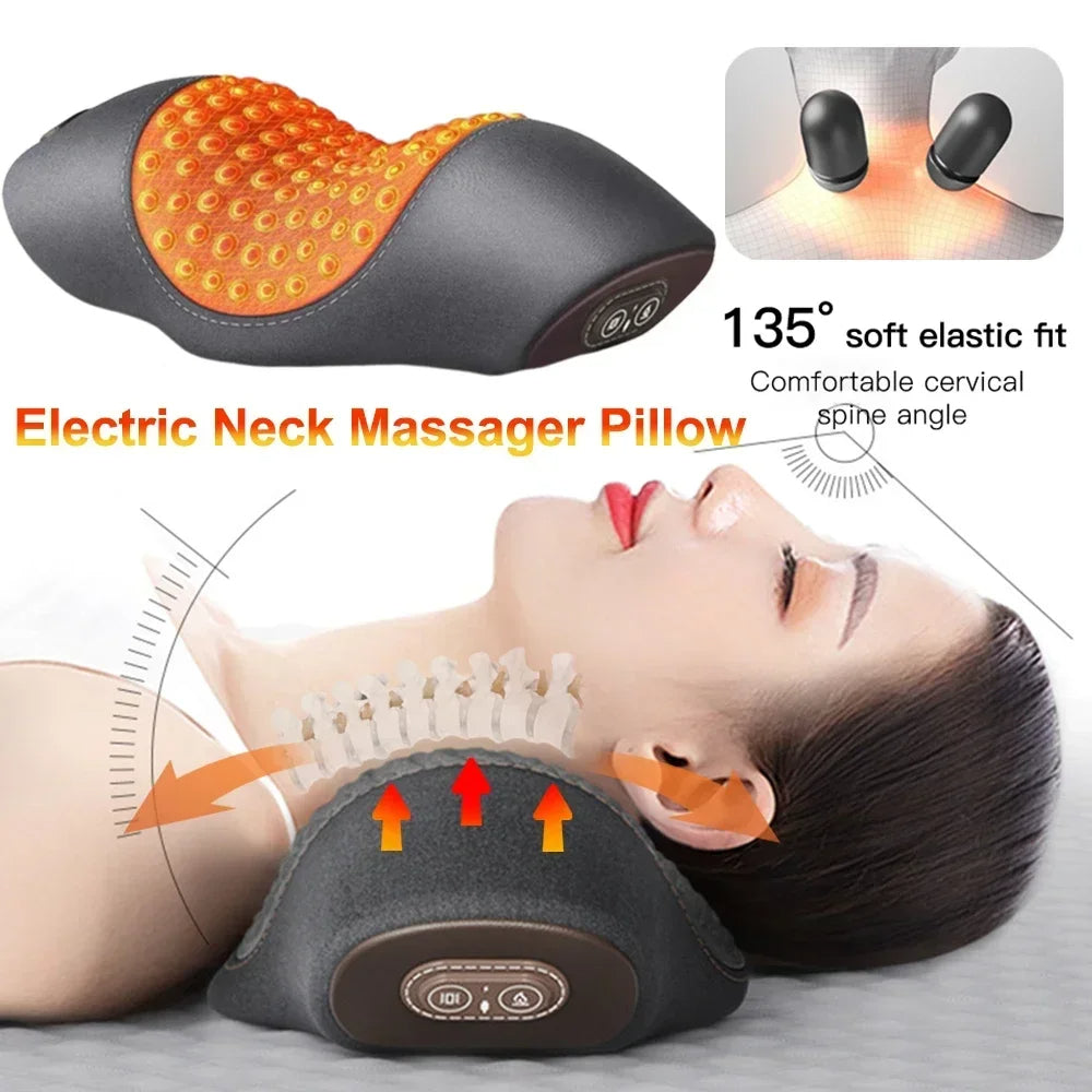 Electric Neck Massage Pillow Heating &amp; Vibration